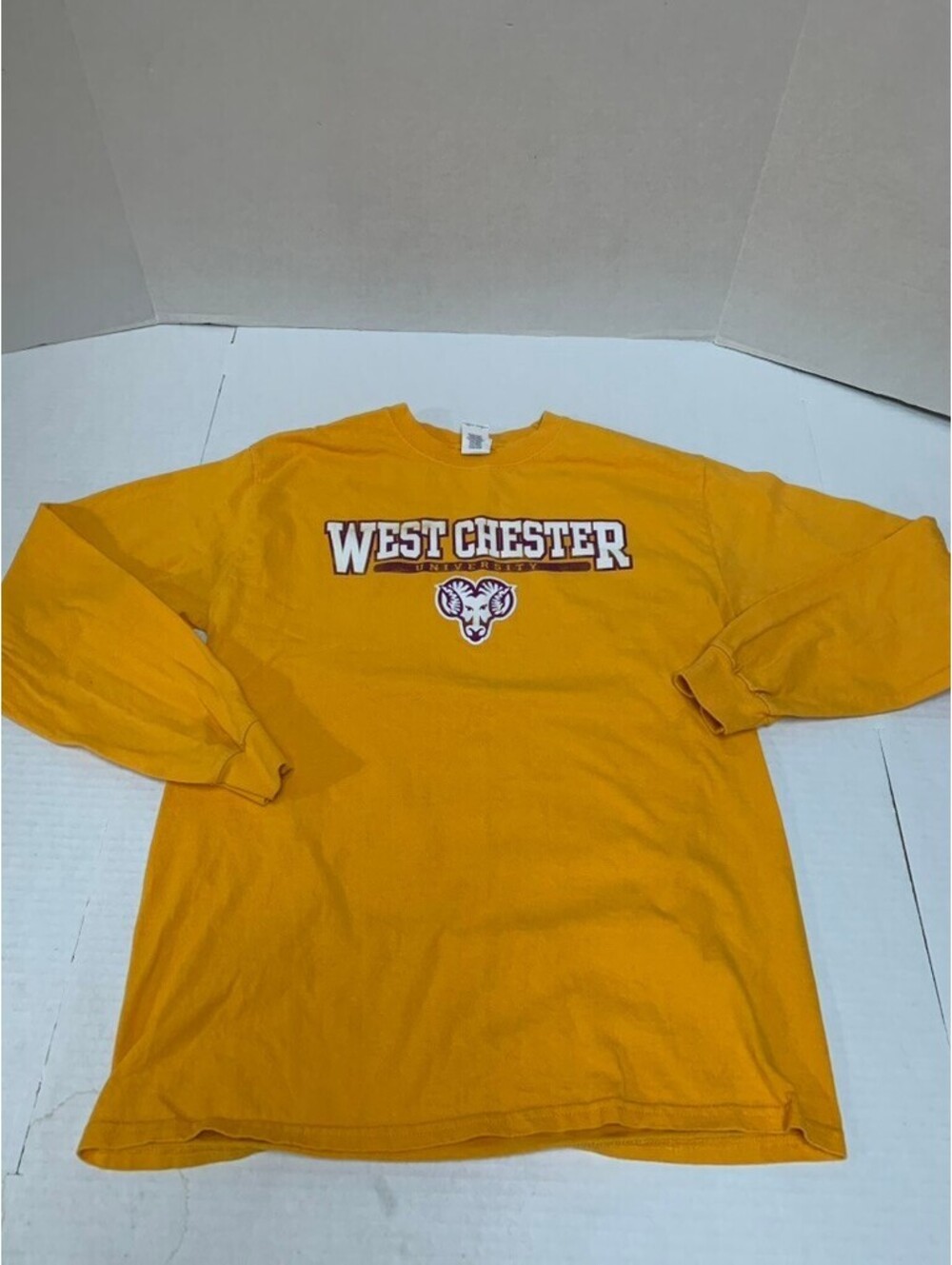 Pennsylvania West Chester Univ Size Medium Gold with Graphic Long Sleeve T Shirt